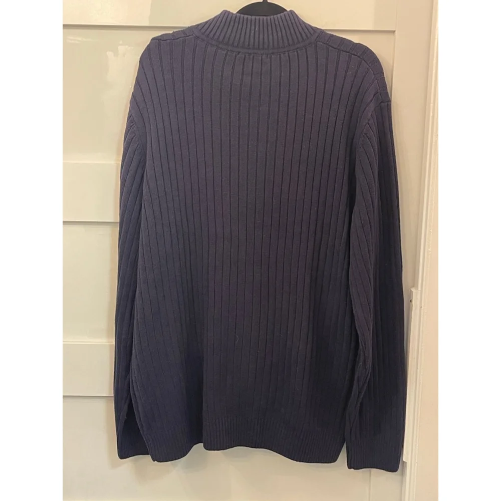 Pioneer Camp Men’s XXXL Ribbed Full Zip Sweater Navy Blue NWT